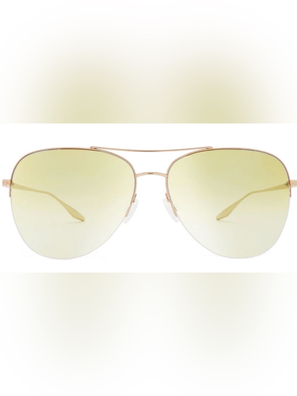 Barton Perreira chevalier Gold Frame Aviator Sunglasses with Pale Green Lenses